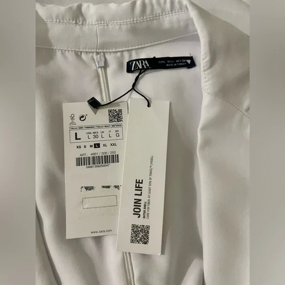 NWT Zara White Cut Out Mini Dress Sz L Summer Cocktail Party Event Trend Style - Picture 12 of 16